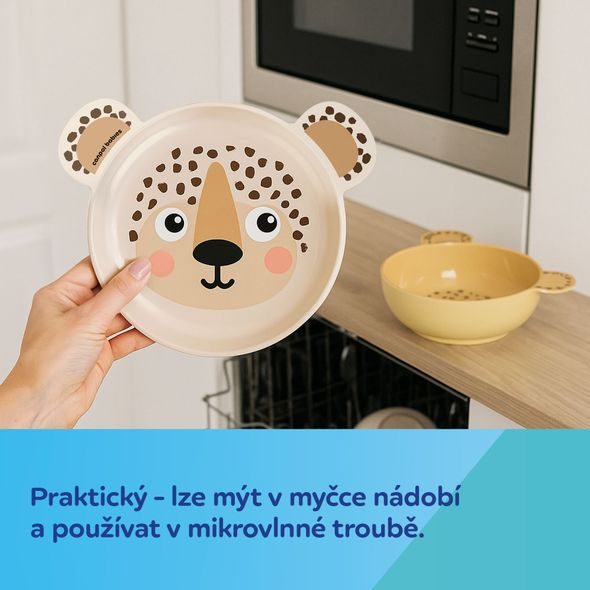 CANPOL BABIES TALÍŘ S UŠIMA A PŘÍSAVKOU BABIESBOO BÉŽOVÝ - MISKY, TALÍŘKY A PODLOŽKY - KRMENÍ