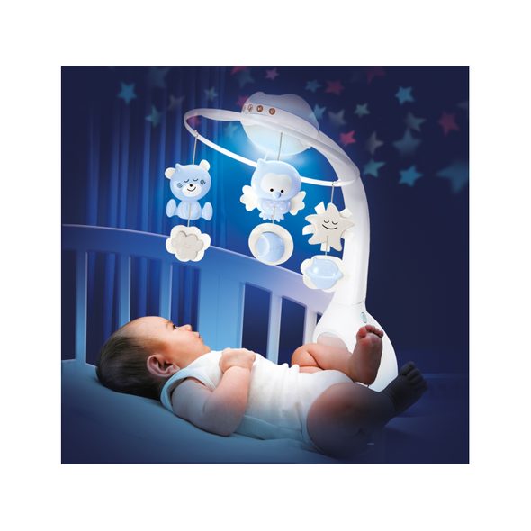 INFANTINO HUDEBNÍ KOLOTOČ S PROJEKCÍ 3V1 MODRÝ - KOLOTOČE NA POSTÝLKU - PRO DĚTI