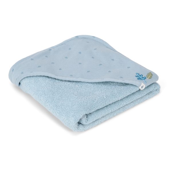 LITTLE DUTCH OSUŠKA S KAPUCÍ 100X100 CM PURE DENIM BLUE - OSUŠKY A DĚTSKÉ ŽUPANY - KOUPÁNÍ A ZDRAVÍ