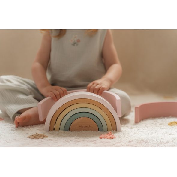 LITTLE DUTCH SKLÁDAČKA DŘEVĚNÁ DUHA FAIRY GARDEN - MOTORICKÉ A HRY - PRO DĚTI