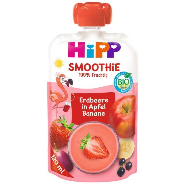 HIPP BIO SMOOTHIE JABLKO-BANÁN-ČERVENÉ OVOCE - EXPIRACE 28.7.2026 - KAPSIČKY - KRMENÍ