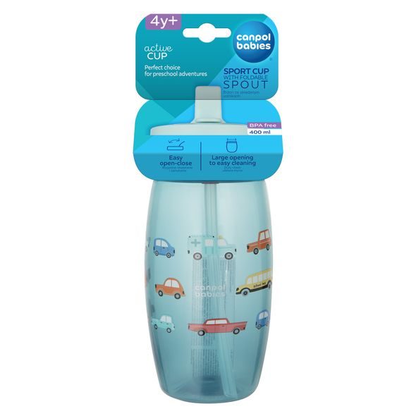 CANPOL BABIES LAHEV SPORTOVNÍ SE SKLÁPĚCÍM PÍTKEM CARS 400ML - SPORTOVNÍ LAHVE - KRMENÍ