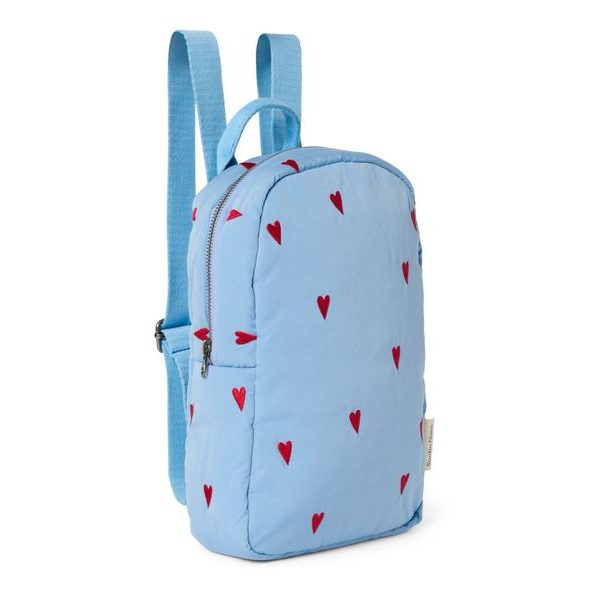 STUDIO NOOS PUFFY MINI BACKPACK BATŮŽEK LIGHT BLUE HEARTS - ORGANIZÉRY A KOŠÍKY - KOČÁRKY A PŘÍSLUŠENSTVÍ