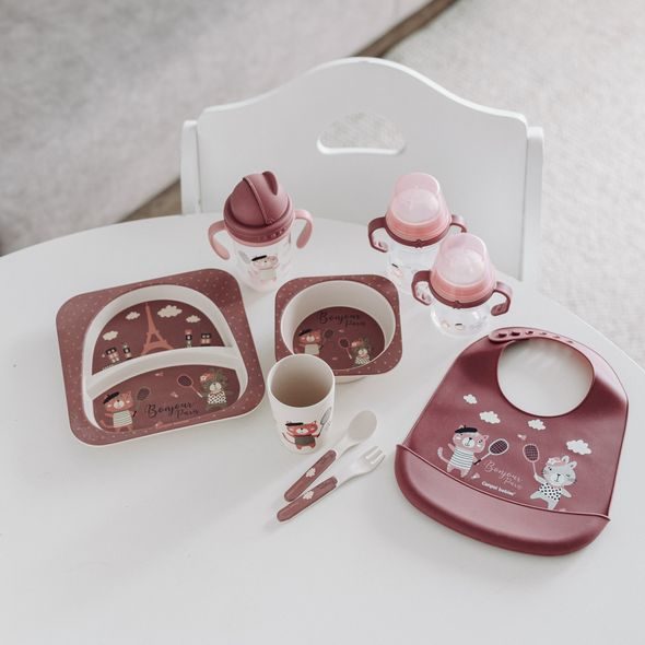 CANPOL BABIES HRNEČEK SE SILIKONOVÝM PÍTKEM FIRSTCUP BONJOUR PARIS 250ML RŮŽOVÝ - DĚTSKÉ HRNEČKY - KRMENÍ