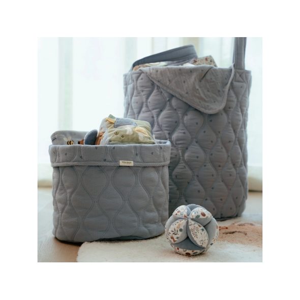 LITTLE DUTCH KOŠÍK TEXTILNÍ OBOUSTRANNÝ VELKÝ PURE DENIM BLUE - DEKORACE A POLIČKY - SPINKÁNÍ