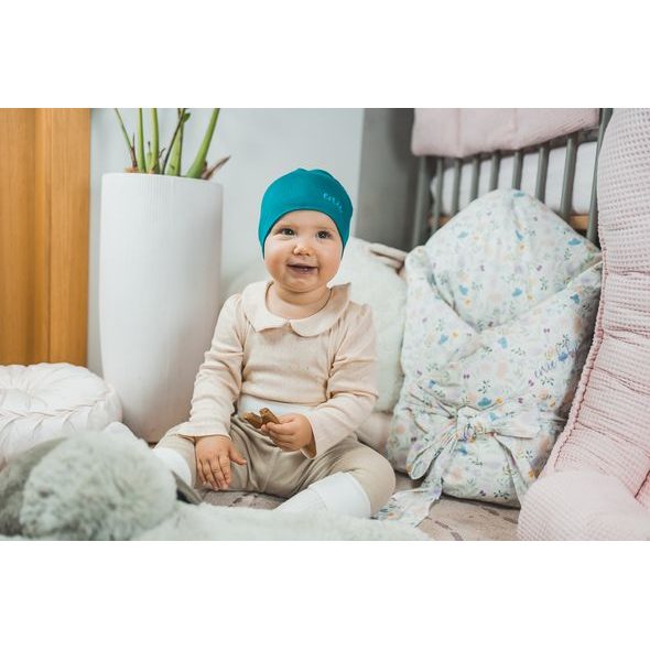 ENIE BABY DĚTSKÁ ČEPICE BAMBOO 0-3M PETROLEJOVÁ - ČEPIČKY A KLOBOUČKY - PRO DĚTI