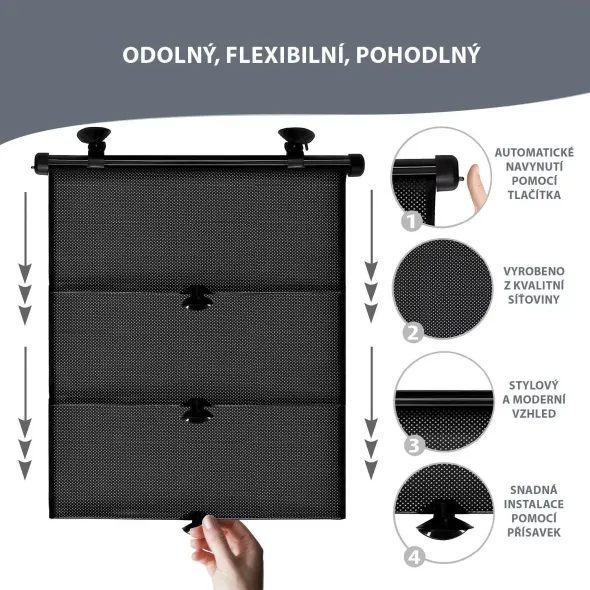 ZOPA SLUNEČNÍ CLONA DO AUTA ROLOVACÍ 2KS - SLUNEČNÍ ROLETY A CLONY - AUTOSEDAČKY A PŘÍSLUŠENSTVÍ