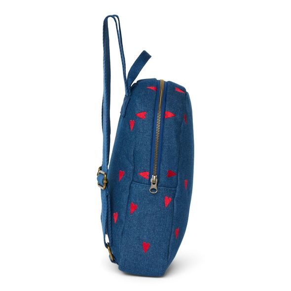 STUDIO NOOS STUDIO NOOS - DENIM MINI BACKPACK - BATŮŽEK | DARK BLUE RED HEARTS - BATOHY A TAŠKY - PRO DĚTI