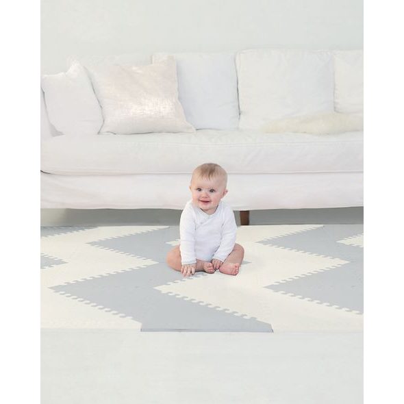 SKIP HOP PUZZLE PĚNOVÉ ŠEDO-BÉŽOVÉ 72 KS, 10 M+ - HRACÍ PODLOŽKY NA ZEM - SPINKÁNÍ