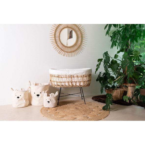 CHILDHOME KOŠ NA HRAČKY TEDDY OFF WHITE 25X20X20 CM - BOXY NA HRAČKY - SPINKÁNÍ