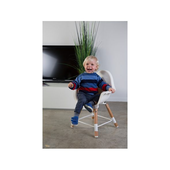 CHILDHOME ŽIDLIČKA 2V1 EVOLU 2 NATURAL / WHITE - JÍDELNÍ ŽIDLIČKY DŘEVĚNÉ - KRMENÍ