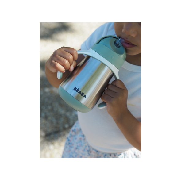 BEABA HRNEK TERMOIZOLAČNÍ S BRČKEM NEREZ 250ML SAGE GREEN - TERMOOBALY A TERMOSKY - KRMENÍ