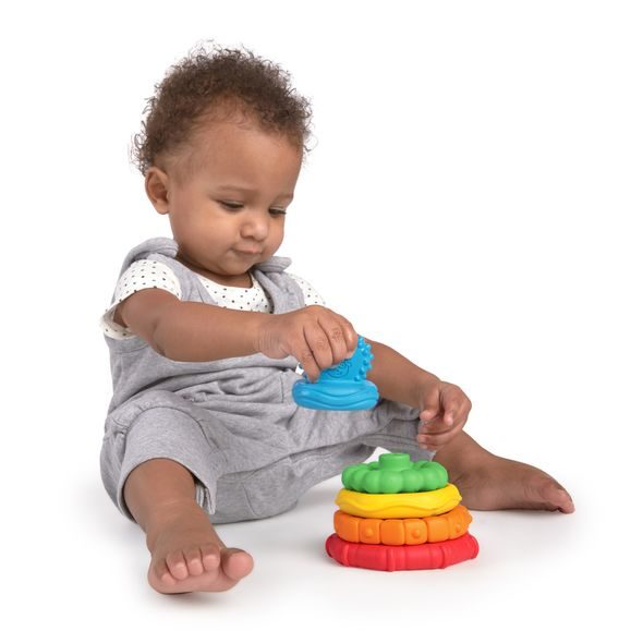 BABY EINSTEIN KOUSÁTKO STOHOVACÍ 2V1 STACK & TEETHE™ 0M+ - STOHOVACÍ HRAČKY - PRO DĚTI