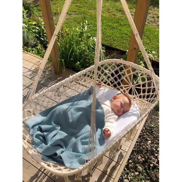 VINTER & BLOOM DEKA SOFT GRID ORGANIC DIM BLUE - DĚTSKÉ DEKY PRO MIMINKA - SPINKÁNÍ