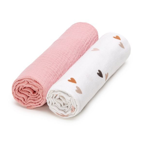 T-TOMI MUŠELÍNOVÉ BIO PLENY S POTISKEM 2KS - LÁTKOVÉ PLENY SKLÁDANÉ - PŘEBALOVÁNÍ