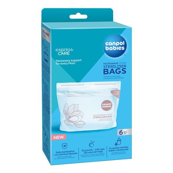 CANPOL BABIES STERILIZAČNÍ SÁČKY DO MIKROVLNNÉ TROUBY 6 KS - STERILIZÁTORY - KRMENÍ