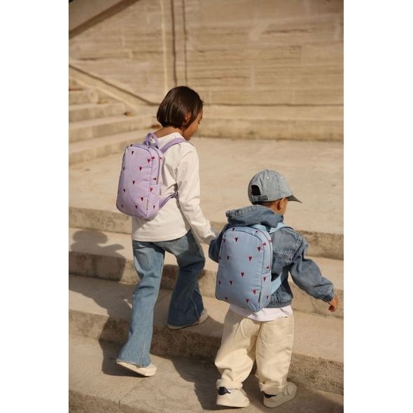 STUDIO NOOS PUFFY MINI BACKPACK BATŮŽEK LIGHT BLUE HEARTS - ORGANIZÉRY A KOŠÍKY - KOČÁRKY A PŘÍSLUŠENSTVÍ