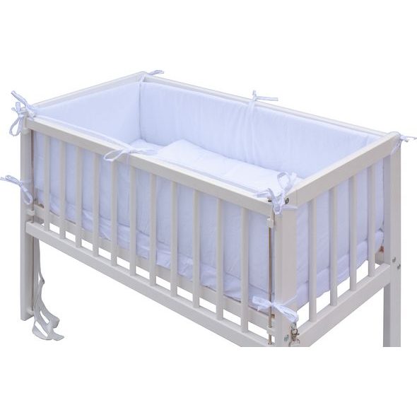 SCARLETT DĚTSKÁ POSTÝLKA BABY BÍLÁ S KOMPLETNÍ VÝBAVOU MARTIN BÍLÁ 90X41 CM - DŘEVĚNÉ POSTÝLKY - SPINKÁNÍ