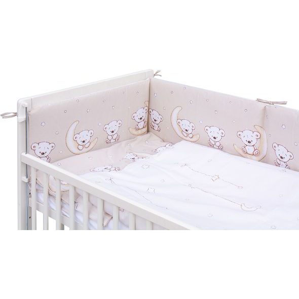 SCARLETT DĚTSKÁ POSTÝLKA S KOMPLETNÍ VÝBAVOU SCARLETT 120 X 60 CM - TORO - BÉŽOVÁ - DŘEVĚNÉ POSTÝLKY - SPINKÁNÍ