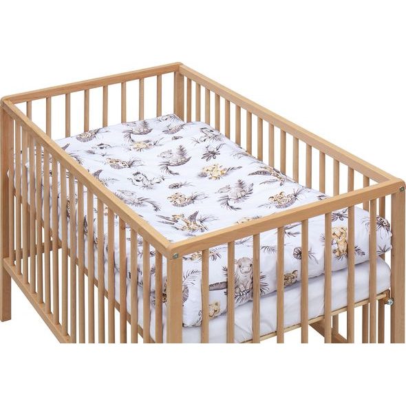 SCARLETT DĚTSKÁ POSTÝLKA S KOMPLETNÍ VÝBAVOU 120 X 60 CM AFRIKA BÉŽOVÁ - DŘEVĚNÉ POSTÝLKY - SPINKÁNÍ