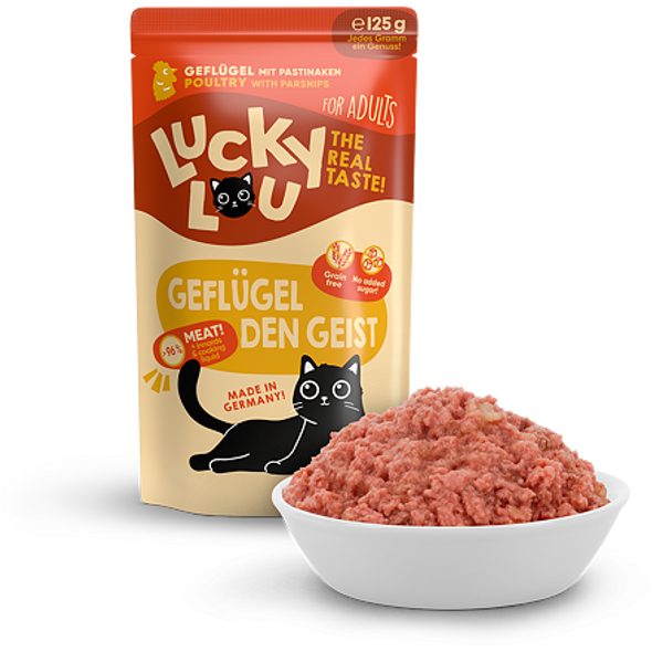 LUCKY LOU LUCKY LOU LIFESTAGE ADULT S DRŮBEŽÍM MASEM 125 G - KAPSIČKY PRO KOČKY - CHOVATELSKÉ POTŘEBY MALVÍKZOO