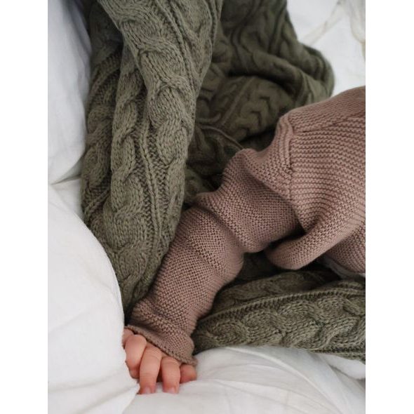 VINTER & BLOOM DEKA CUDDLY DUSTY OLIVE - DĚTSKÉ DEKY PRO MIMINKA - SPINKÁNÍ