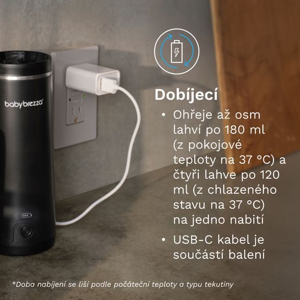BABY BREZZA SUPERFAST PORTABLE WARMER - PŘENOSNÝ OHŘÍVAČ NA MLÉKO BLACK - KUCHYŇSKÉ PŘÍSTROJE - KRMENÍ