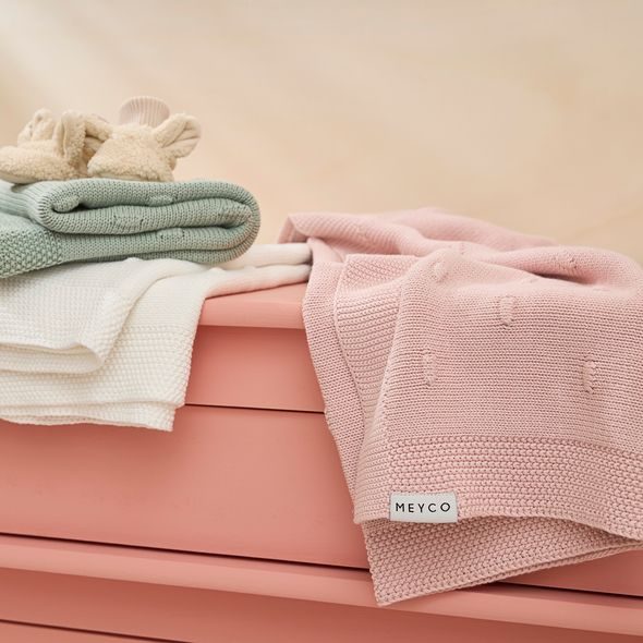 MEYCO DEKA KNOTS - PINK - DĚTSKÉ DEKY PRO MIMINKA - SPINKÁNÍ