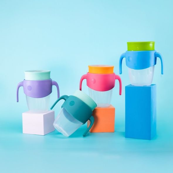 B.BOX 360° NETEKOUCÍ UČÍCÍ HRNEČEK 250 ML - RŮŽOVÝ/ORANŽOVÝ - DĚTSKÉ HRNEČKY - KRMENÍ