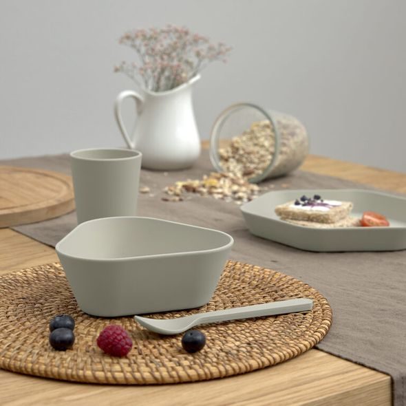 LÄSSIG BOWL GEO WARM GREY - MISKY, TALÍŘKY A PODLOŽKY - KRMENÍ