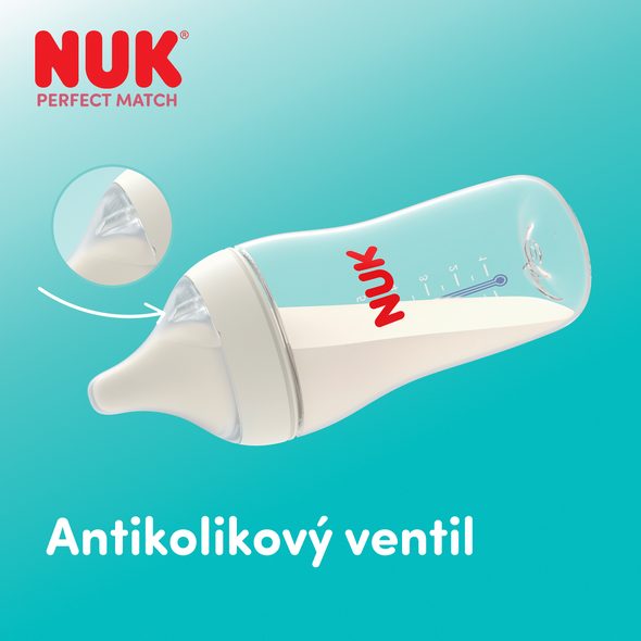 NUK PERFECT MATCH LÁHEV SKLO S KONTROLOU TEPLOTY 230 ML - KOJENECKÉ LAHVE - KRMENÍ
