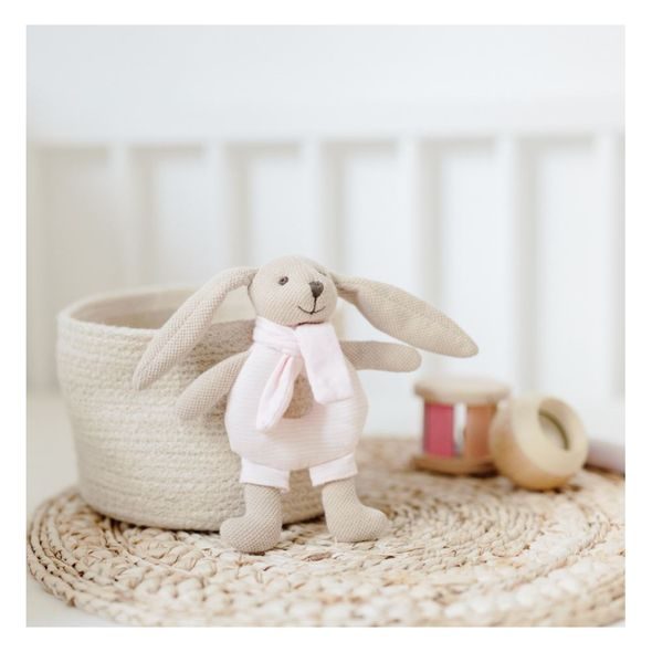 CANPOL BABIES ZAJÍČEK BUNNY S CHRASTÍTKEM RŮŽOVÝ - MALÉ HRAČKY DO RUČIČKY - PRO DĚTI