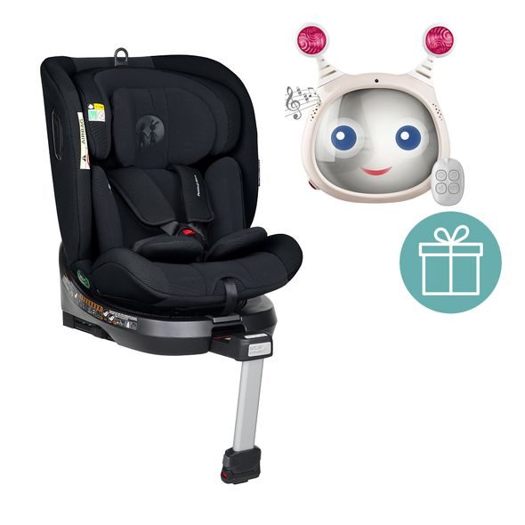 PETITE&MARS AUTOSEDAČKA TWISTGUARD PRO I-SIZE ABSOLUTE BLACK 40-150 CM + ZRCÁTKO OLY BEIGE 0M+ - AUTOSEDAČKY 0-36KG - AUTOSEDAČKY A PŘÍSLUŠENSTVÍ
