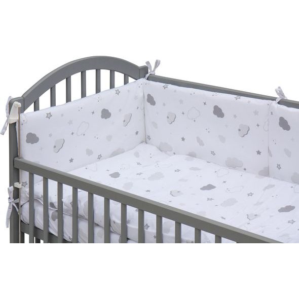 SCARLETT DĚTSKÁ POSTÝLKA S KOMPLETNÍ VÝBAVOU SCARLETT 120 X 60 CM ŠEDÁ - KRENA - DŘEVĚNÉ POSTÝLKY - SPINKÁNÍ