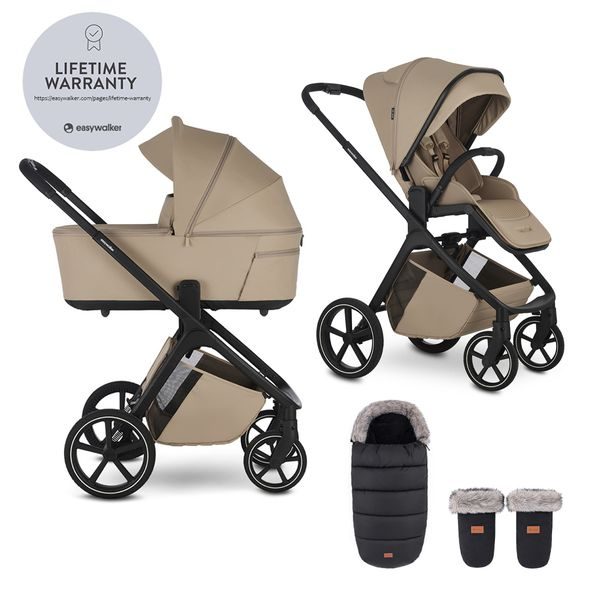 EASYWALKER SET KOČÁREK 2V1 ZOEY GO CHESTNUT BROWN XL S PŘÍSLUŠENSTVÍM - KOMBINACE S PŘÍSLUŠENSTVÍM - KOČÁRKY A PŘÍSLUŠENSTVÍ