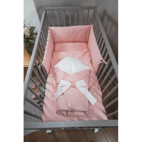 ENIE BABY POVLEČENÍ BAVLNĚNÉ DOTS CORAL 100X135 A 40X60 CM - POVLEČENÍ DO POSTÝLKY - SPINKÁNÍ