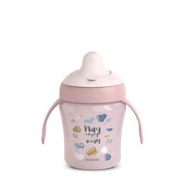 SUAVINEX NEROZLITNÝ HRNÍČEK BEAR 200 ML RUŽOVÁ - DĚTSKÉ HRNEČKY - KRMENÍ