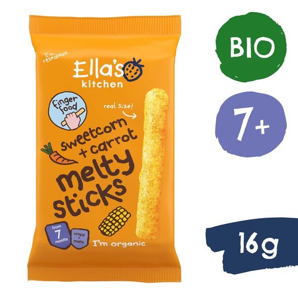 ELLA'S KITCHEN BIO KŘUPAVÉ TYČKY S KUKUŘICÍ A MRKVÍ (16 G) - TYČINKY/SUŠENKY - KRMENÍ
