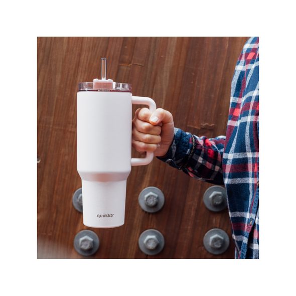 QUOKKA NEREZOVÝ TERMOHRNEK S BRČKEM STREAM LIGHT PINK 1200 ML - TERMOOBALY A TERMOSKY - KRMENÍ