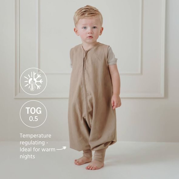 MEYCO LETNÍ LNĚNÝ JUMPER 104 - TAUPE - SPACÍ PYTLE - SPINKÁNÍ