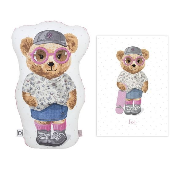 CEBA POLŠTÁŘEK NA MAZLENÍ 50 CM + DÁREK PLAKÁT 30 X 40 CM FLUFFY PUFFY LEA V BALENÍ - POLŠTÁŘKY PRO MIMINKA (PODHLAVNÍČKY) - SPINKÁNÍ