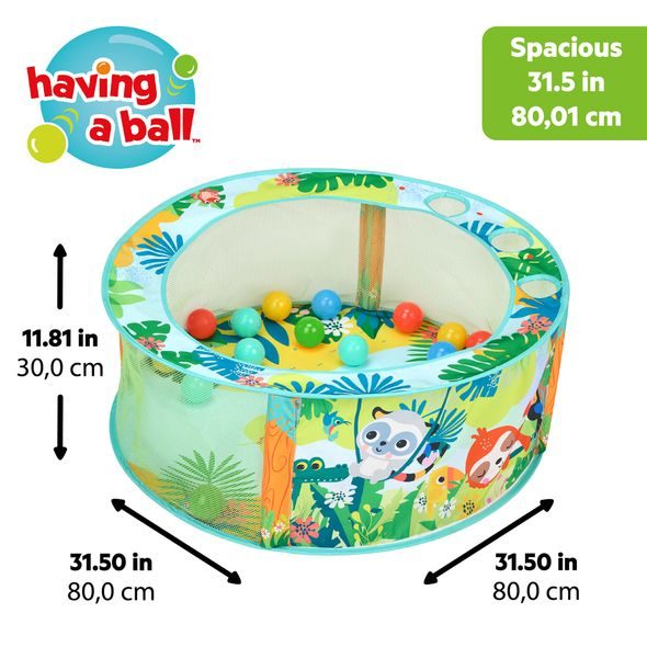 BRIGHT STARTS HRACÍ BAZÉNEK S MÍČKY ROWDY RAINFOREST™ STOW & GO, 6M+ - PÍSKOVIŠTĚ A BAZÉNKY - PRO DĚTI