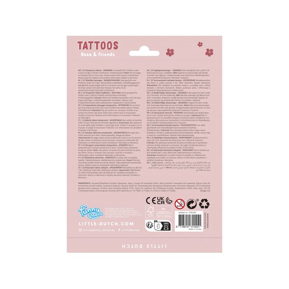 LITTLE DUTCH DĚTSKÉ TETOVÁNÍ ROSA & FRIENDS - SALÓNY KRÁSY - PRO DĚTI