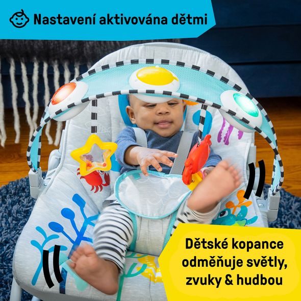 BABY EINSTEIN LEHÁTKO HUDEBNÍ VIBRAČNÍ KICK TO IT OPUS DO 18KG - LEHÁTKA A HOUPADLA - SPINKÁNÍ