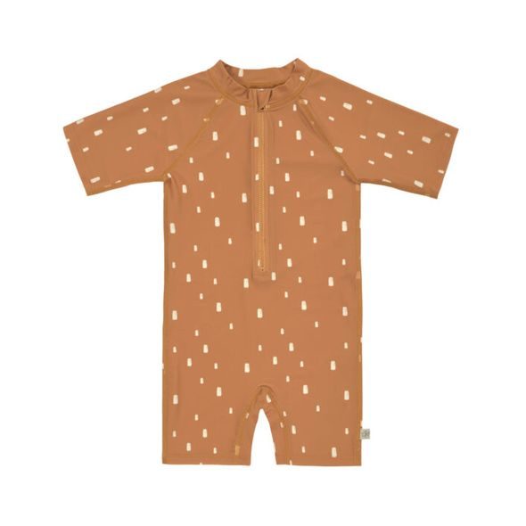 LÄSSIG SPLASH SHORT SLEEVE SUNSUIT BRICKS CARAMEL - UV OBLEČENÍ - PRO DĚTI