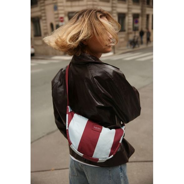 STUDIO NOOS BOLD STRIPE ADULT FANNY KABELKA BORDEAUX LIGNT BLUE - LEDVINKY - KOČÁRKY A PŘÍSLUŠENSTVÍ