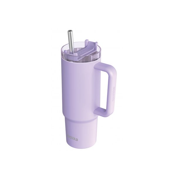 QUOKKA NEREZOVÝ TERMOHRNEK S BRČKEM STREAM PURPLE 950 ML - TERMOOBALY A TERMOSKY - KRMENÍ