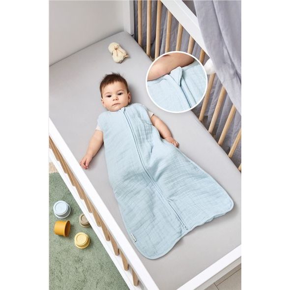 MEYCO LETNÍ MUŠELÍNOVÝ SPACÍ VAK 70 CM - GREY BLUE - SPACÍ PYTLE - SPINKÁNÍ