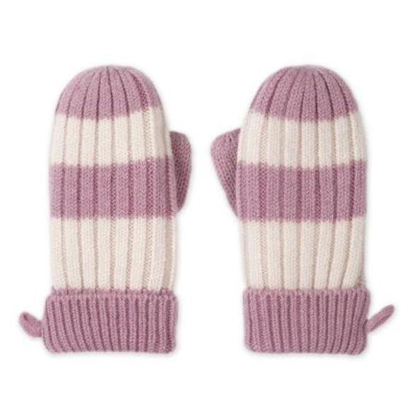 LODGER RUKAVICE STRIPE MERINO MAUVE VEL. 1 - 2 ROKY - RUKAVIČKY, ŠÁTKY, NÁKRČNÍKY - PRO DĚTI