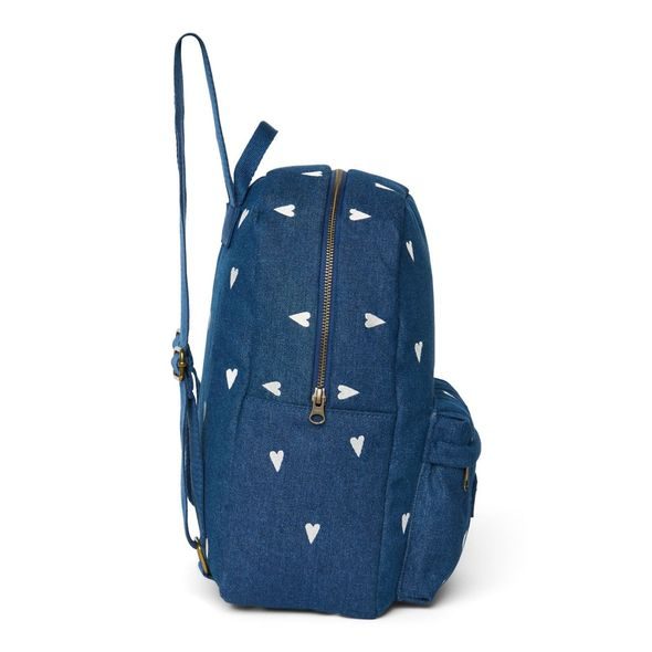 STUDIO NOOS DENIM MIDI BACKPACK - BATŮŽEK | HEARTS DARK BLUE WHITE HEARTS - BATOHY A TAŠKY - PRO DĚTI